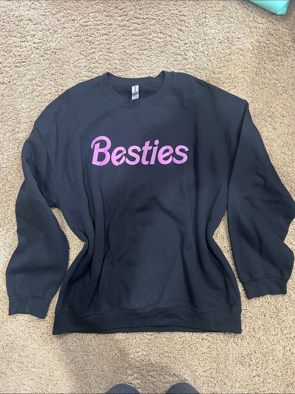Besties Pink Logo Black Crewneck Sweatshirt